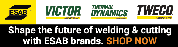 ESAB Brands Promo Banner - Shape the future of welding and cutting with ESAB brands - Shop Now