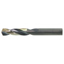 Drillco Nitro Series 300N 25/64" X 3 1/4" Black And Gold Oxide HSS Screw Machine Length Stub Drill Bit With Straight Shank And 1 7/8" Spiral Flute