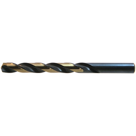 Drillco Nitro Series 400N 1/8" X 2 3/4" Black And Gold Oxide HSS Heavy Duty Jobber Length Drill Bit With Straight Shank And 1 5/8" Spiral Flute