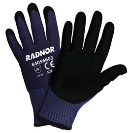 RADNOR™ X-Large 15 Gauge Nitrile And Micro-Foam Palm And Finger Coated Work Gloves With Nylon Liner And Knit Wrist