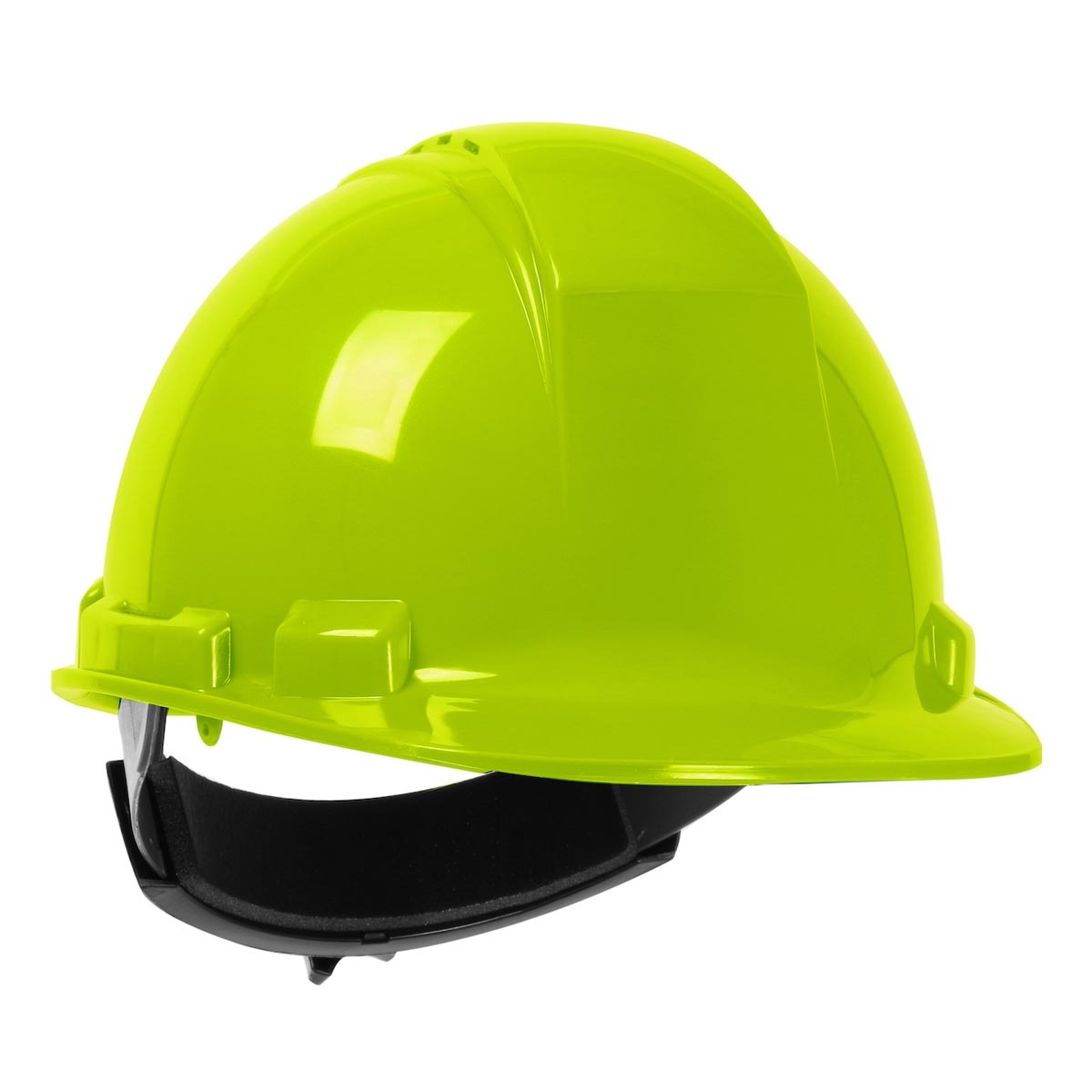 Airgas PIP280-HP241RV-44 Protective Industrial Products Hi-Viz Yellow  Dynamic® Whistler™ HDPE Cap Style Hard Hat With Wheel/4-Point Ratchet  Suspension