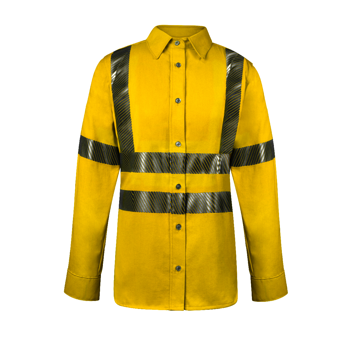 National Safety Apparel Womens Large Tall HiViz Yellow 6.5 Oz. Westex DH  Work Shirt