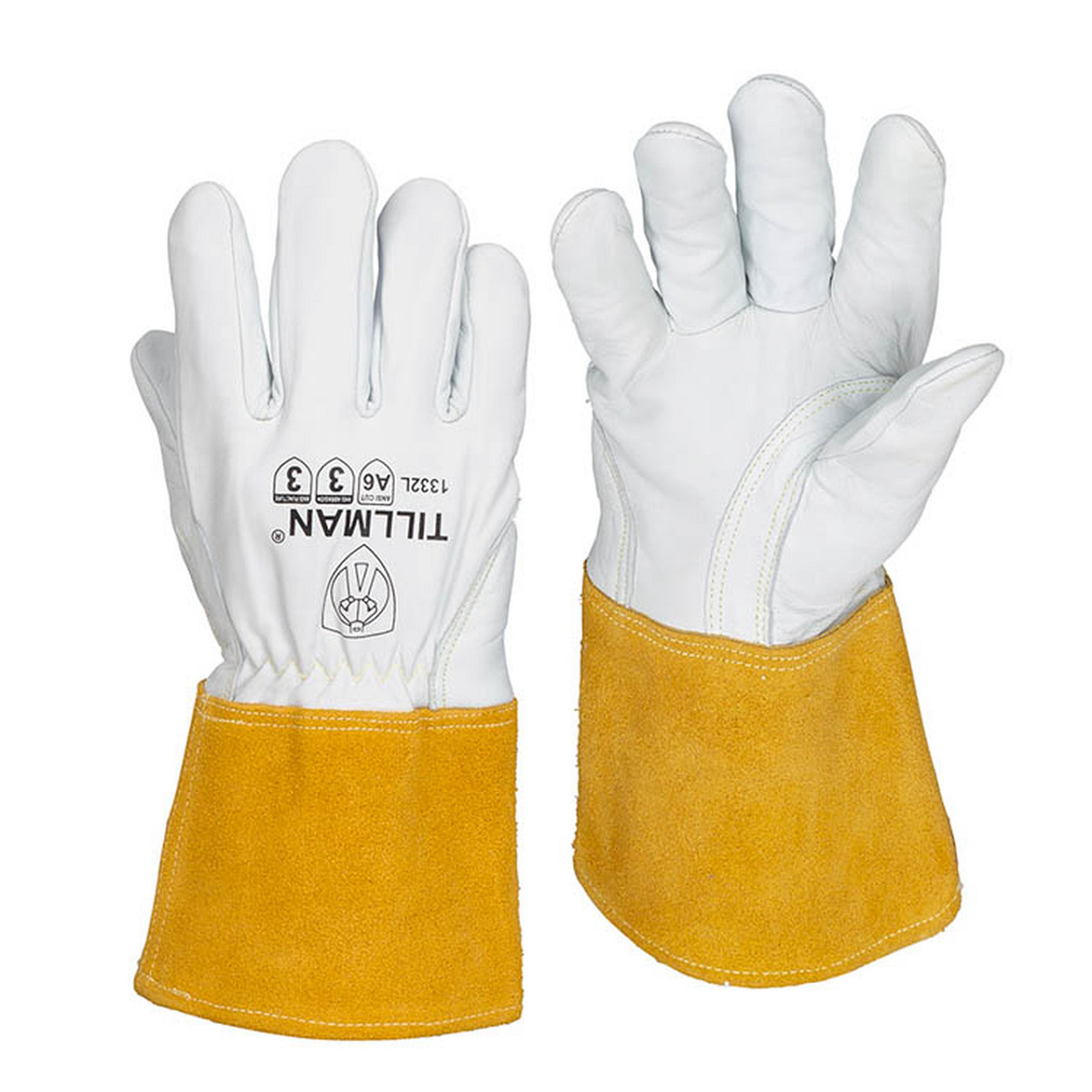 Cut-Resistant Gloves: Size X-Large, ANSI Puncture 3, Kevlar Lined, Goatskin