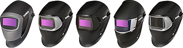 Side-by-side family of RADNOR® welding helmets made by 3M™ Speedglas™ 