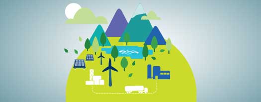 Illustration portraying the benefits of clean energy