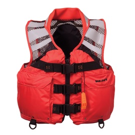 KENT Large Orange Nylon/Neoprene Mesh Search And Rescue "SAR" PFD Life Vest With Front Zipper And Buckled Closure