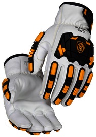 Tillman™ Small Pearl, Black And Gold Top Grain Cowhide Leather Para-Aramid/Steel Blend Lined Drivers Gloves