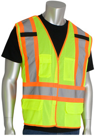 Protective Industrial Products Large Hi-Viz Yellow Mesh/Polyester Vest