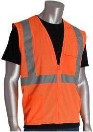 Protective Industrial Products Medium Hi-Viz Orange Mesh/Polyester Vest