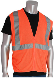 Protective Industrial Products Small Hi-Viz Orange Mesh/Polyester Vest