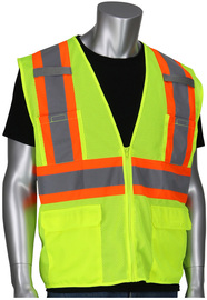 Protective Industrial Products Large Hi-Viz Yellow Mesh/Polyester Vest