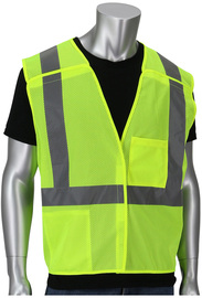 Protective Industrial Products Large - X-Large Hi-Viz Yellow Mesh/Polyester Vest