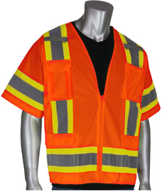 Protective Industrial Products Large Hi-Viz Orange Mesh/Polyester Vest