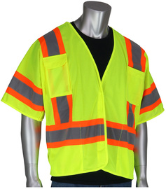 Protective Industrial Products X-Large Hi-Viz Yellow Mesh/Polyester Vest