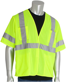 Protective Industrial Products Large Hi-Viz Yellow Mesh/Polyester Vest