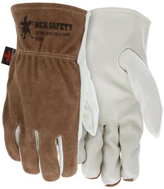 MCR Safety 2X Beige Cowhide Unlined Drivers Gloves