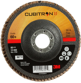 3M™ Cubitron™ II 5" X 7/8" 60+ Grit Type 27 Flap Disc