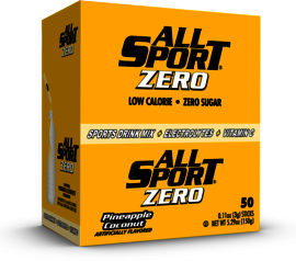 All Sport .11 Ounce Pineapple Coconut Flavor ZERO Electrolyte Powder Mix Stick Sugar Free/Low Calorie Electrolyte Drink (50 Per Box)