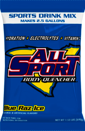 All Sport 1.53 Pound Blue Raz Ice Flavor Electrolyte Powder Mix Pouch Electrolyte Drink (32 Per Case)