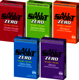 All Sport .11 Ounce Variety Flavor ZERO Electrolyte Powder Mix Stick Sugar Free/Low Calorie Electrolyte Drink (10 Per Box)