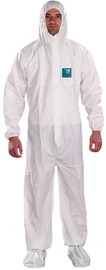 Ansell Large White AlphaTec® 1800 Microporous Polyethylene Laminate Non-Woven Disposable Protective Coveralls