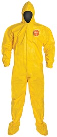 DuPont™ 2X Yellow Tychem® 2000 10 mil Chemical Protective Coveralls (With Hood, Elastic Wrists And Attached Socks)