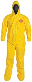 DuPont™ 2X Yellow Tychem® 2000 10 mil Chemical Protective Coveralls (With Hood, Elastic Wrists And Attached Socks)