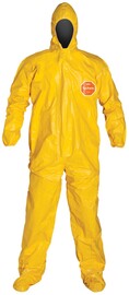 DuPont™ 4X Yellow Tychem® 2000 10 mil Chemical Protective Coveralls (With Hood, Elastic Wrists And Attached Socks)