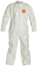 DuPont™ Large White Tychem® 4000 12 mil Chemical Protective Coveralls (With Open Wrists And Ankles)