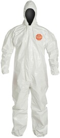 DuPont™ 2X White Tychem® 4000 12 mil Chemical Protective Coveralls (With Hood, Elastic Wrists And Ankles)