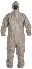 DuPont™ Large Gray Tychem® 6000 Chemical Protective Coveralls (With Respirator Fitting Hood, Elastic Wrists And Ankles)