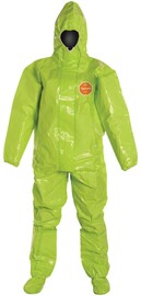 DuPont™ Large Yellow Tychem® 10000 28 mil Chemical Protective Coveralls (With Respirator Fitting Hood, Elastic Wrists And Attached Socks)