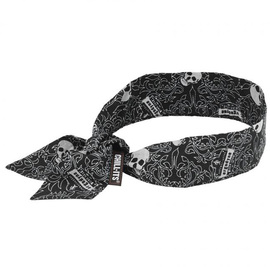 Ergodyne Black And White Chill-Its® 6700 Cotton/Polymer Bandana