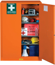 Justrite® 65" H X 43" W X 18" D Orange Steel Safety Cabinet