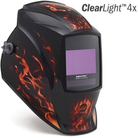 Miller® Digital Elite™ Black/Red Welding Helmet Variable Shades 2.5, 5-8, 8-13 Auto Darkening Lens ClearLight 4x