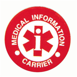 MSA Red/White Vinyl Medical Information Carrier