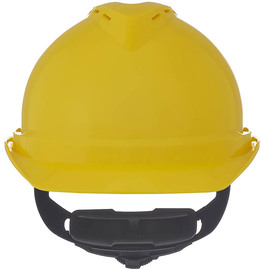 MSA Yellow V-Gard® Polyethylene Cap Style Hard Hat With Ratchet/4 Point Ratchet Suspension