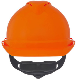 MSA Orange V-Gard® Polyethylene Cap Style Hard Hat With Ratchet/4 Point Ratchet Suspension