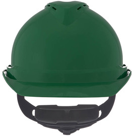 MSA Green V-Gard® Polyethylene Cap Style Hard Hat With Ratchet/6 Point Ratchet Suspension