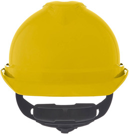 MSA Yellow V-Gard® Polyethylene Cap Style Hard Hat With Ratchet/6 Point Ratchet Suspension