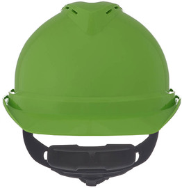 MSA Green V-Gard® Polyethylene Cap Style Hard Hat With Ratchet/4 Point Ratchet Suspension