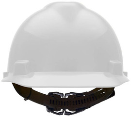 MSA White V-Gard® Polyethylene Cap Style Hard Hat With 1-Touch® Suspension