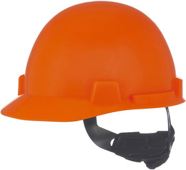 MSA Hi-Viz Orange SmoothDome® Polyethylene Cap Style Hard Hat With Ratchet/4 Point Ratchet Suspension