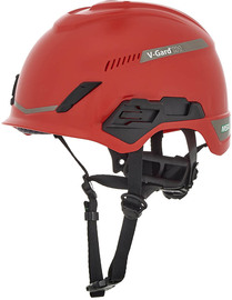 MSA Red V-Gard® H1 HDPE Cap Style Climbing Helmet With Ratchet Suspension