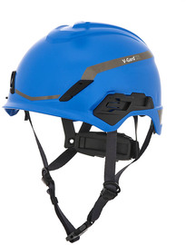 MSA Blue V-Gard® H1 HDPE Cap Style Climbing Helmet With Ratchet Suspension