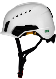 MSA White V-Gard H2™ ABS Cap Style Vented Climbing Helmet With Ratchet Suspension And Mips® Safety System