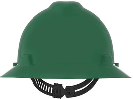 MSA Green V-Gard® Polyethylene Full Brim Hard Hat With Pinlock/4 Point Pinlock Suspension