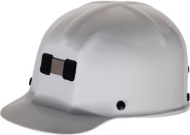 MSA White Comfo-Cap® Polycarbonate Cap Style Hard Hat With Ratchet/4 Point Ratchet Suspension