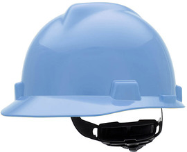 MSA Blue V-Gard® Polyethylene Cap Style Hard Hat With Ratchet/4 Point Ratchet Suspension