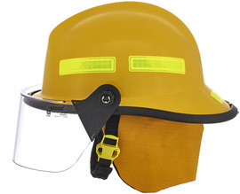 MSA Yellow Cairns® Fiberglass Cap Style Fire Helmet With Ratchet Suspension